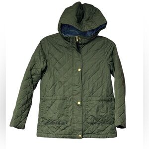 EUC J. Crew Crewcuts Girls' quilted Barn Jacket SZ L Green
